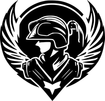 Military, Black and White Vector illustration