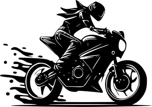 Motorcycle, Minimalist and Simple Silhouette - Vector illustration