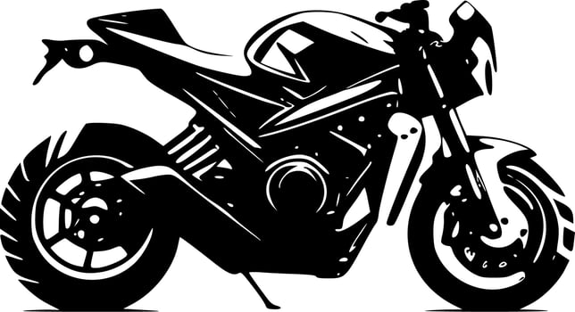 Motorcycle - Black and White Isolated Icon - Vector illustration