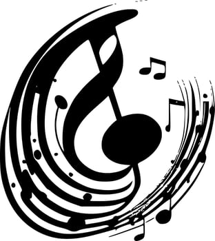 Music - Black and White Isolated Icon - Vector illustration