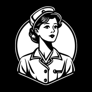 Nurse, Minimalist and Simple Silhouette - Vector illustration