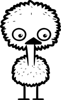 Ostrich - Black and White Isolated Icon - Vector illustration