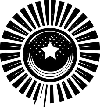 Patriotic - Black and White Isolated Icon - Vector illustration