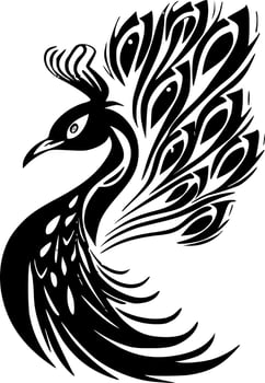 Peacock - Minimalist and Flat Logo - Vector illustration
