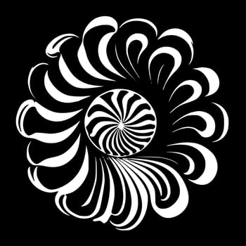 Psychedelic, Black and White Vector illustration