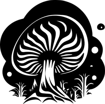 Psychedelic - Black and White Isolated Icon - Vector illustration