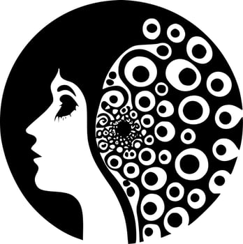 Psychedelic, Minimalist and Simple Silhouette - Vector illustration