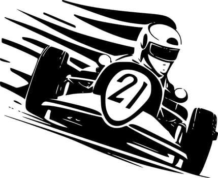 Racing, Minimalist and Simple Silhouette - Vector illustration