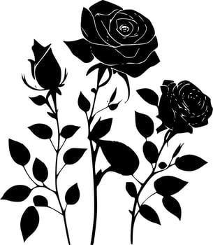 Roses, Minimalist and Simple Silhouette - Vector illustration
