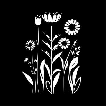 Spring Flowers, Minimalist and Simple Silhouette - Vector illustration