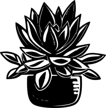 Succulent, Minimalist and Simple Silhouette - Vector illustration