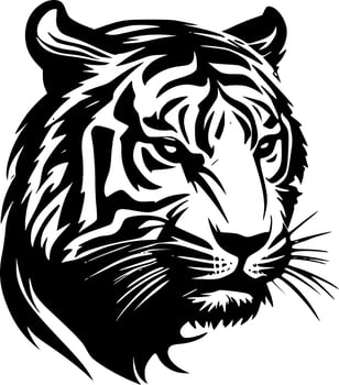 Tiger, Minimalist and Simple Silhouette - Vector illustration