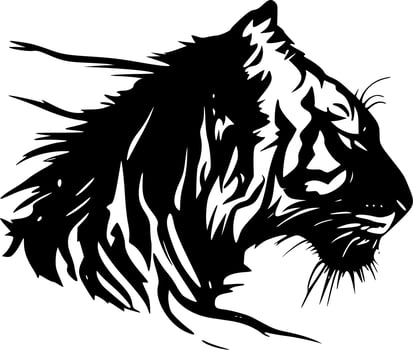Tigers, Black and White Vector illustration