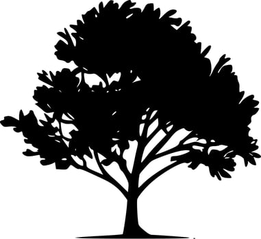 Tree - Black and White Isolated Icon - Vector illustration