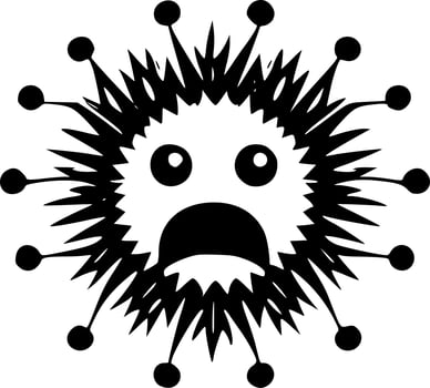 Virus, Black and White Vector illustration