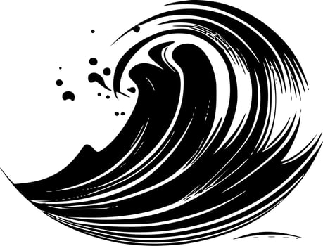 Waves - Black and White Isolated Icon - Vector illustration