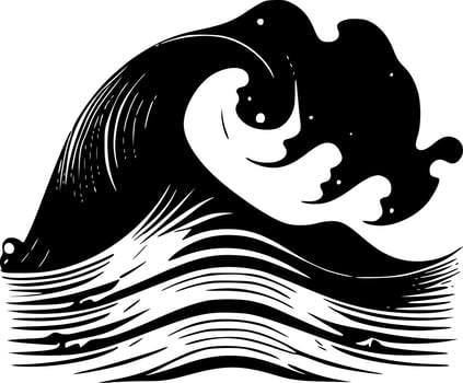 Waves, Minimalist and Simple Silhouette - Vector illustration