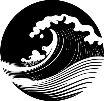 Waves, Minimalist and Simple Silhouette - Vector illustration