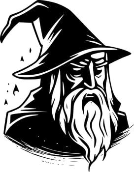 Wizard - Minimalist and Flat Logo - Vector illustration