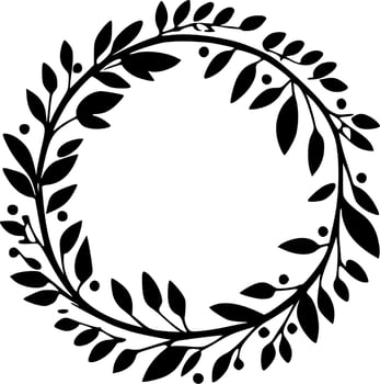 Wreath - Minimalist and Flat Logo - Vector illustration