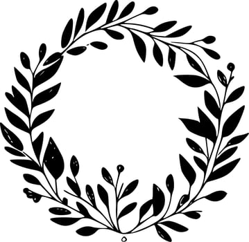 Wreath - Minimalist and Flat Logo - Vector illustration