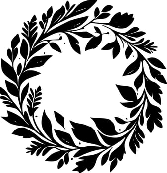 Wreath, Black and White Vector illustration