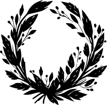 Wreath, Black and White Vector illustration