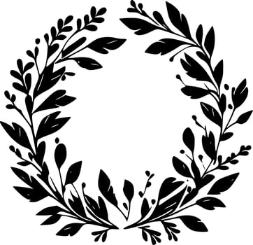 Wreath, Black and White Vector illustration