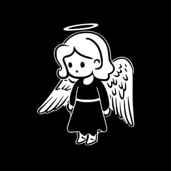 Angel, Minimalist and Simple Silhouette - Vector illustration