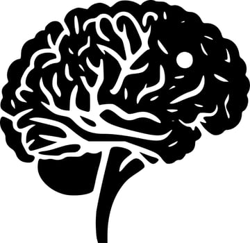 Brain, Minimalist and Simple Silhouette - Vector illustration