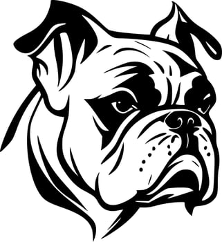 Bulldog - Black and White Isolated Icon - Vector illustration