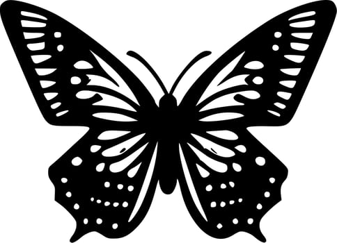 Butterfly - Black and White Isolated Icon - Vector illustration