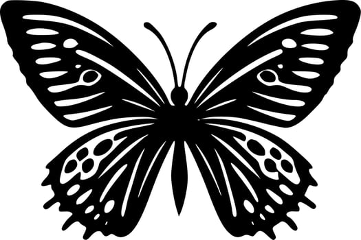 Butterfly - Black and White Isolated Icon - Vector illustration