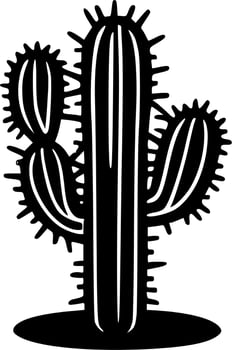 Cactus - Black and White Isolated Icon - Vector illustration