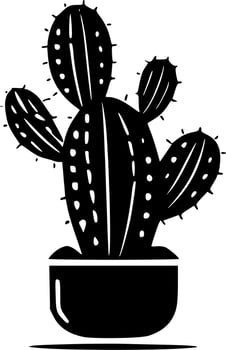 Cactus, Minimalist and Simple Silhouette - Vector illustration