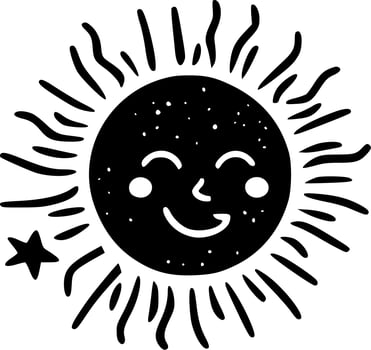Celestial, Black and White Vector illustration