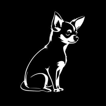Chihuahua, Black and White Vector illustration