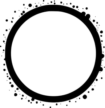 Circle Frame - Black and White Isolated Icon - Vector illustration