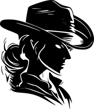 Cowgirl, Minimalist and Simple Silhouette - Vector illustration