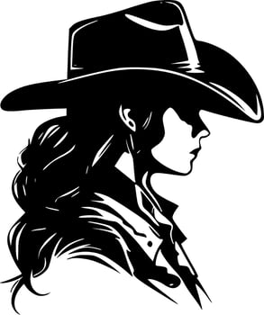 Cowgirl - High Quality Vector Logo - Vector illustration ideal for T-shirt graphic