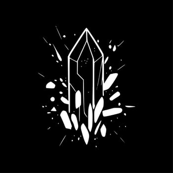 Crystals - Black and White Isolated Icon - Vector illustration