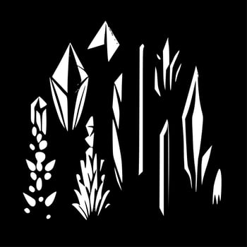 Crystals - Black and White Isolated Icon - Vector illustration