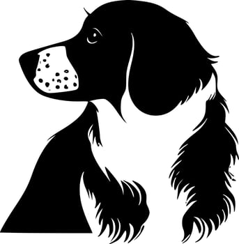 Dog Clip Art - Black and White Isolated Icon - Vector illustration