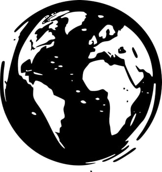 Earth, Black and White Vector illustration