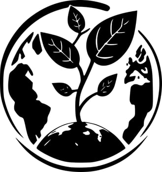 Earth Day, Black and White Vector illustration