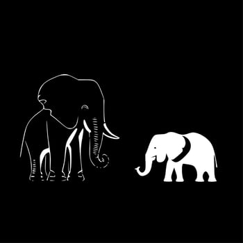Elephants - Minimalist and Flat Logo - Vector illustration