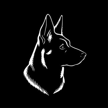 German Shepherd - Black and White Isolated Icon - Vector illustration