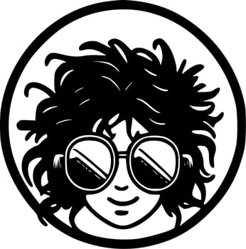 Hippie - Black and White Isolated Icon - Vector illustration