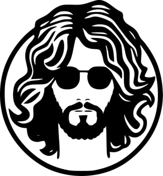 Hippie, Minimalist and Simple Silhouette - Vector illustration