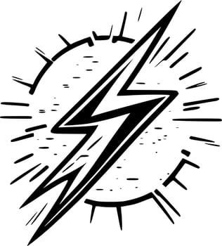 Lightning, Minimalist and Simple Silhouette - Vector illustration
